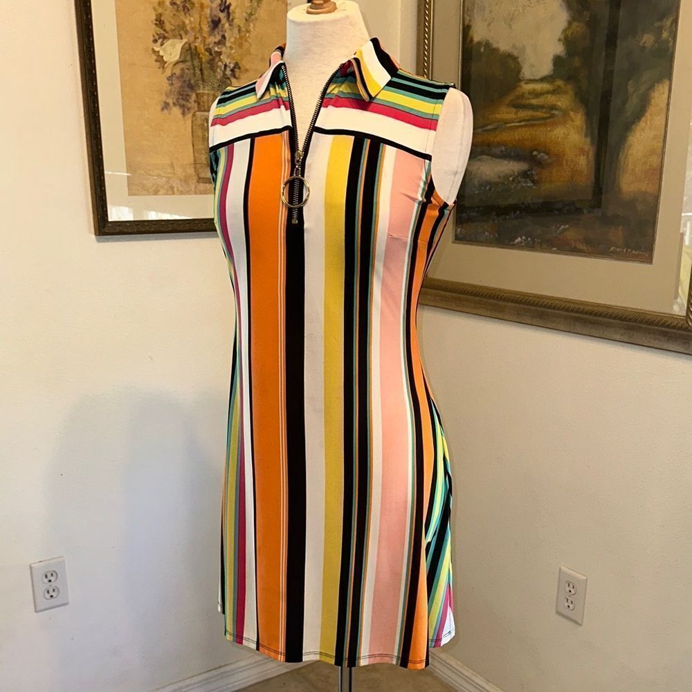 MSK PETITE Multicolor Striped Sleeveless Dress Size PS - Picture 6 of 11